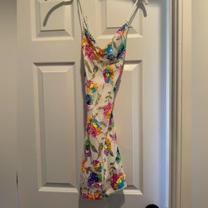 Lucy In the Sky white dress with colorful sequins